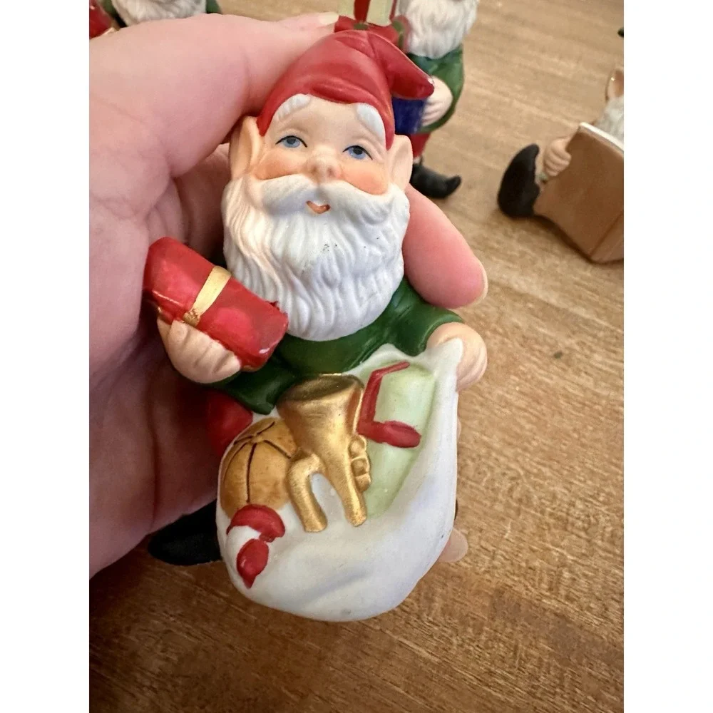 Vintage Set of 4 Homco Christmas Toymaker‎ Elves Pixies Figurines #5602